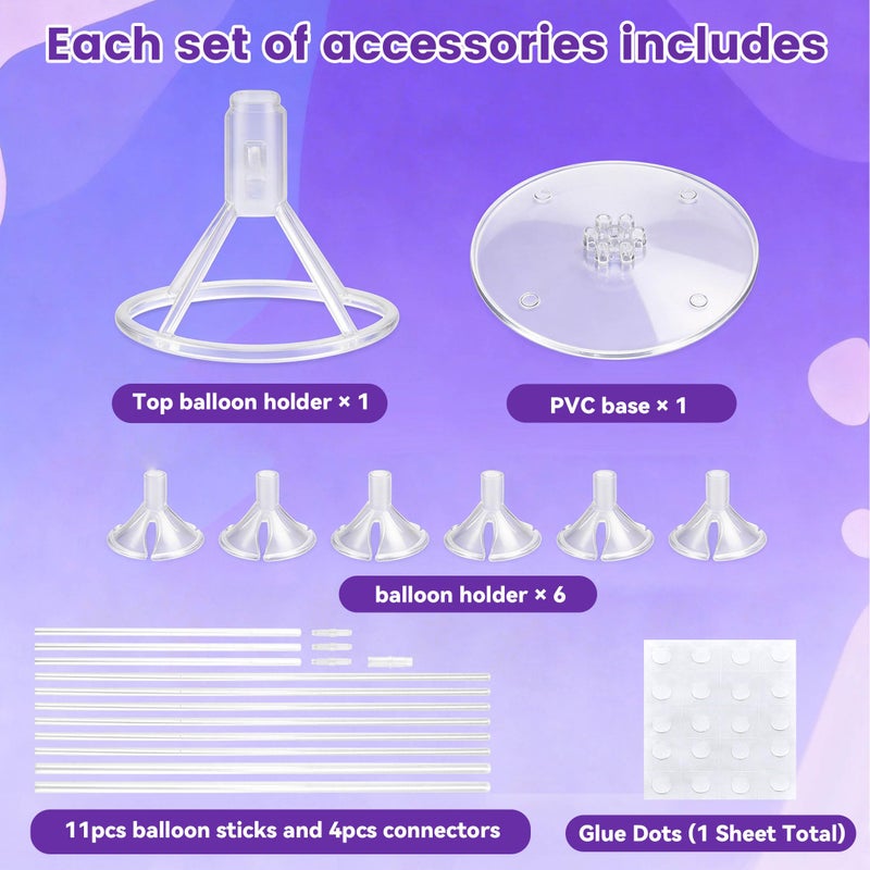 JOYYPOP 4 Sets Balloon Stand Kit For Table, Balloon Sticks with Base Birthday Graduation Party Decorations Wedding - Image 3