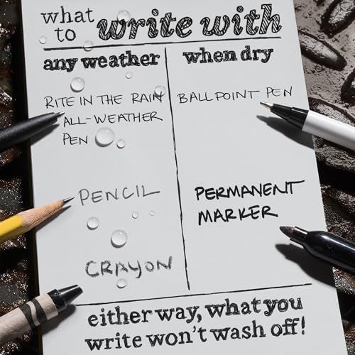 Rite in the Rain Weatherproof Hard Cover Notebook, 4.75" x 7.5", Black Cover, Universal Pattern (No. 770F) - Image 4