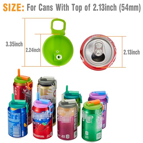 DIPESI 4-pack 4 Color Soda Can Lids with straw, Soda Can Covers with Silicone straw BPA-Free Reusable For Fits standard For Canned Beverage, Beer, Juice,Seltzer. (Colour mixture) - Image 5