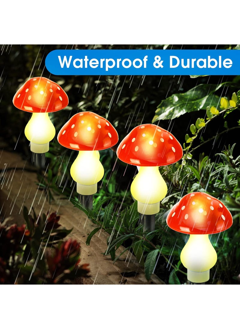 Reginary Reginary 12 Pcs Outdoor Lamp Solar Mushroom LED Light Up Garden Mushroom Lights 8 Modes Waterproof Lamp Outside Decor for Holiday Yard Patio Pathway Lawn OrnamentRedClassic  - Image 4