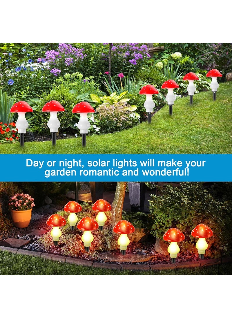 Reginary Reginary 12 Pcs Outdoor Lamp Solar Mushroom LED Light Up Garden Mushroom Lights 8 Modes Waterproof Lamp Outside Decor for Holiday Yard Patio Pathway Lawn OrnamentRedClassic  - Image 5