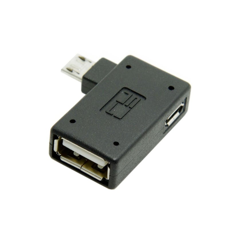 CHENYANG Micro USB OTG Host Adapter with Power - Left Angled 90° for Galaxy S3 S4 S5 Note2 Note3 - Image 1