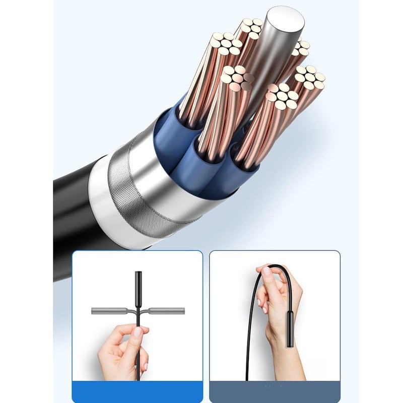 USB C Endoscope Camera with 1920P Dual Lens and IP67 Rating, Inspection Camera, 1 Meter Semi Cable with 6 and 1 LED Lights, Compatible with Android and iOS OTG Smartphones (1M) - Image 2