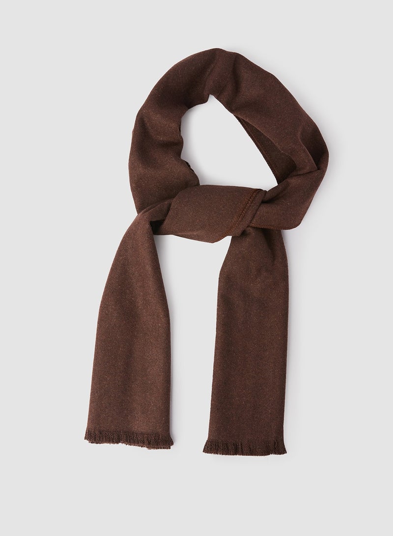 Solid Wool Winter Scarf/Shawl/Wrap/Keffiyeh/Headscarf/Blanket For Men & Women - Medium Size 37x170cm - Chocolate