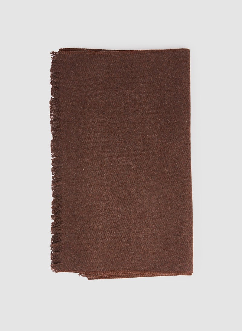 Solid Wool Winter Scarf/Shawl/Wrap/Keffiyeh/Headscarf/Blanket For Men & Women - Medium Size 37x170cm - Chocolate