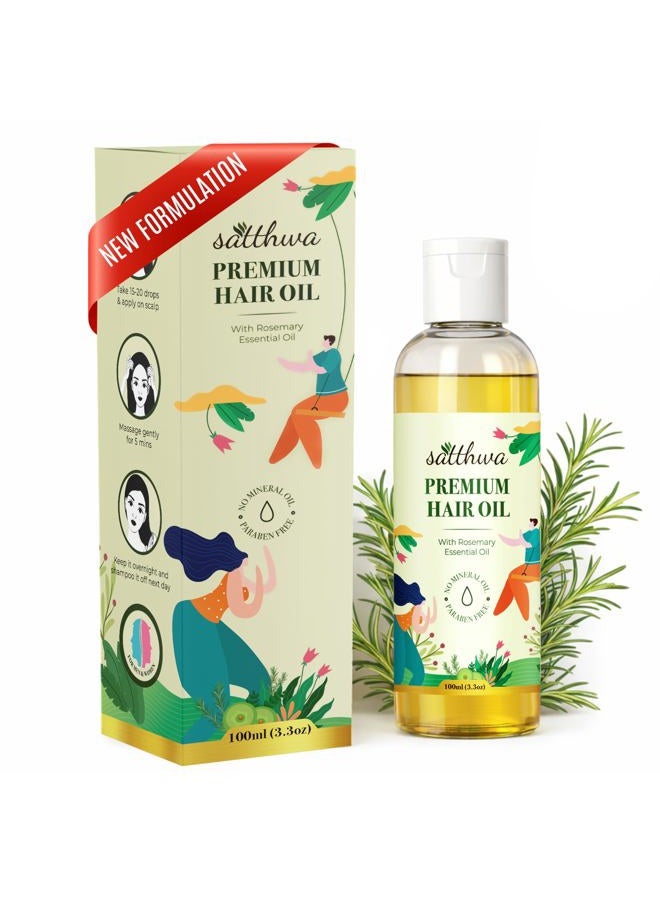 Satthwa Premium Hair Oil | Minimises Hair Fall | Supports For Hair Growth and Boost Density | For Dry, Sparse and Flaky Scalp | Paraben Free | Mineral Oil Free | Fights Dandruff | 100ml - Image 1
