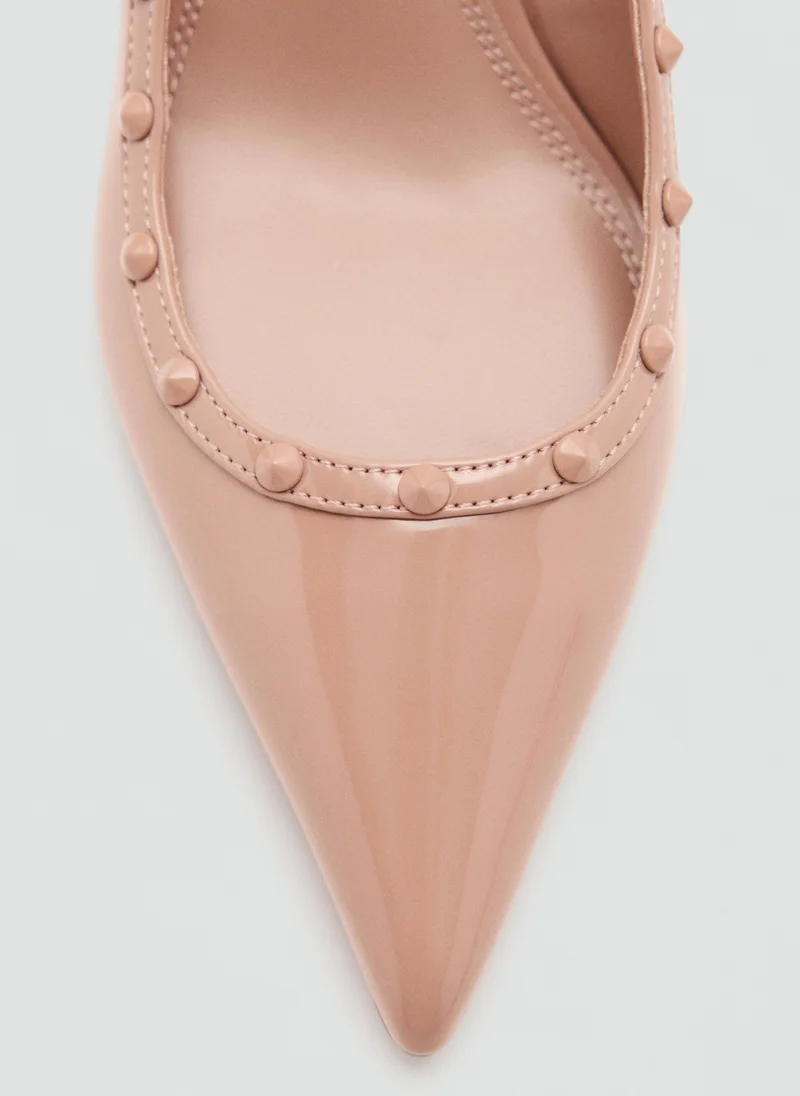 Mango 80-NUDE Patent Heeled Shoes for Women | Best Price UAE