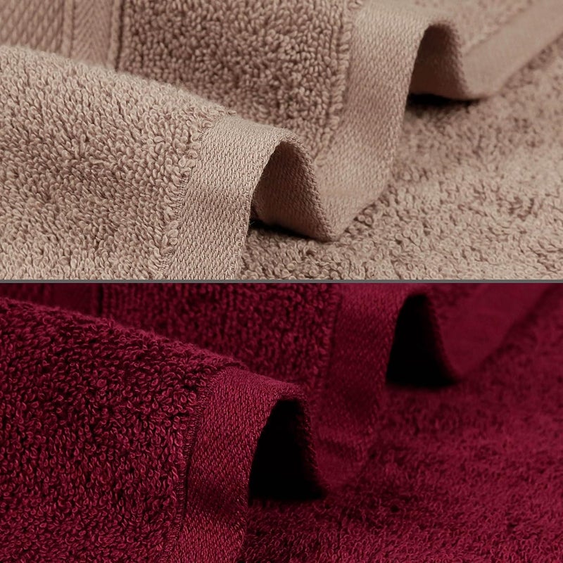 MYTRIDENT Soft Comfort Air Rich 100% Cotton Towels for Bath, 500 GSM Large Size Bathroom Towels for Men/Women, 2PC Bath (69 cm x 137 cm), Acorn and Wine Red - Image 5