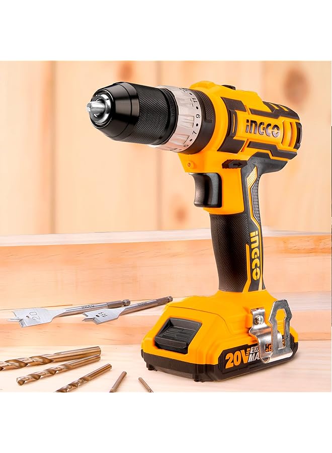 INGCO Impact Drill Cidli2002 Lithium Ion Impact Drill 20V Cordless Impact Drill With 2Pcs Battery Pack And 1Pc 1Hr Fast Charger 22500 Min Impact Rate Cordless Impact Drill Electric Impact Drill - Image 3