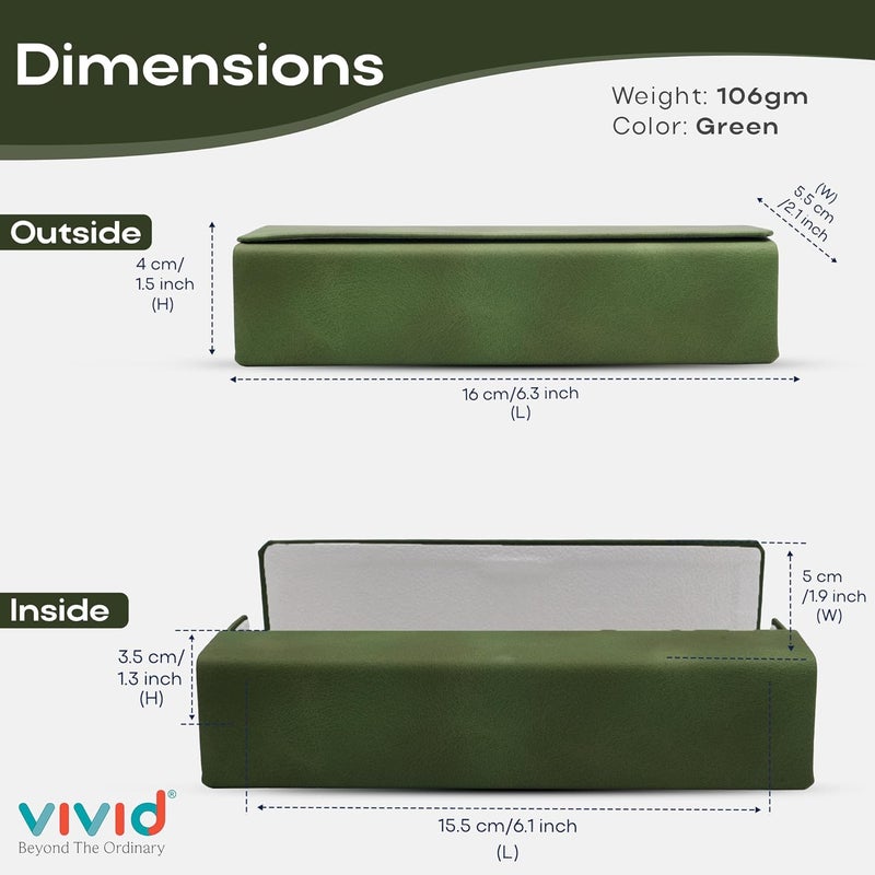 VIVID Vision Unisex Adult Lightweight Eyewear Specs Case Cover | Protect Eye Glasses | Chashma Dibbi | Spectacle Box | Closure - Magnetic | Faux Leather - Image 2