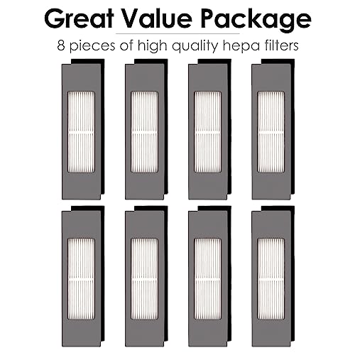 CHAIN PEAK (8 Pieces) N10 HEPA Filter for Ecovacs DEEBOT OZMO N10 N10 Plus 920 950 T8 AIVI Max T9 T5 N5 N7 N8+ N8 Pro Plus DX55 DX93 DJ65 Robot Vacuum, Filters Accessories, Canister Filters - Image 2