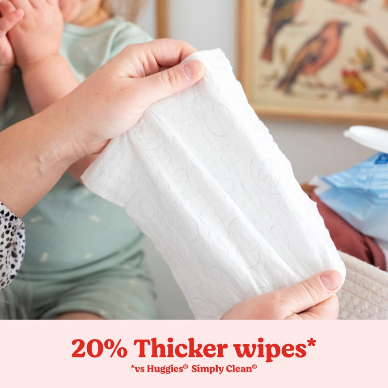 HUGGIES مناديل هاجيز للأطفال 99% ماء نقي، بدون رائحة، 9 عبوات قابلة للفتح (3 عبوات من 3)، 504 مناديل إجمالاً، قد يختلف التغليف - Image 5