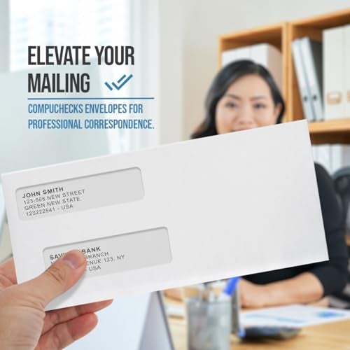 Compuchecks Double Window Envelopes #10- Flip and Seal Flap, Security Business Mailing Envelopes - Tamper Evident, Security Tint - 500 Count – For Invoices and Legal Documents - Image 4