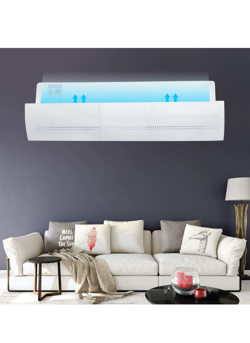 Generic Split Air Flow Deflector Adjustable Air Conditioner Deflecto Universal Air Conditioning Wind Shield  Air Diverter Cover Retractable Anti-Wind Baffles for Home Office（18*56-108CM）A Style  - Image 2