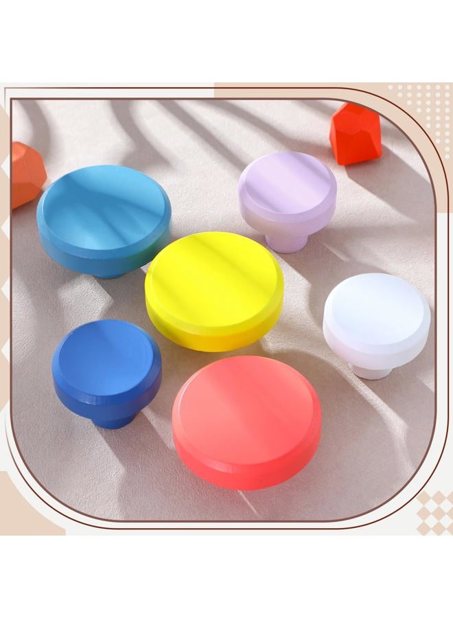 Otoolling 6 Pack Cute Wall Coat Hooks Colorful Wood Adhesive Coat Hanger Nordic Decorative Hooks for Classroom Bedroom Nursery Key Hat Hanging Rack(Pastel,Round) - Image 2