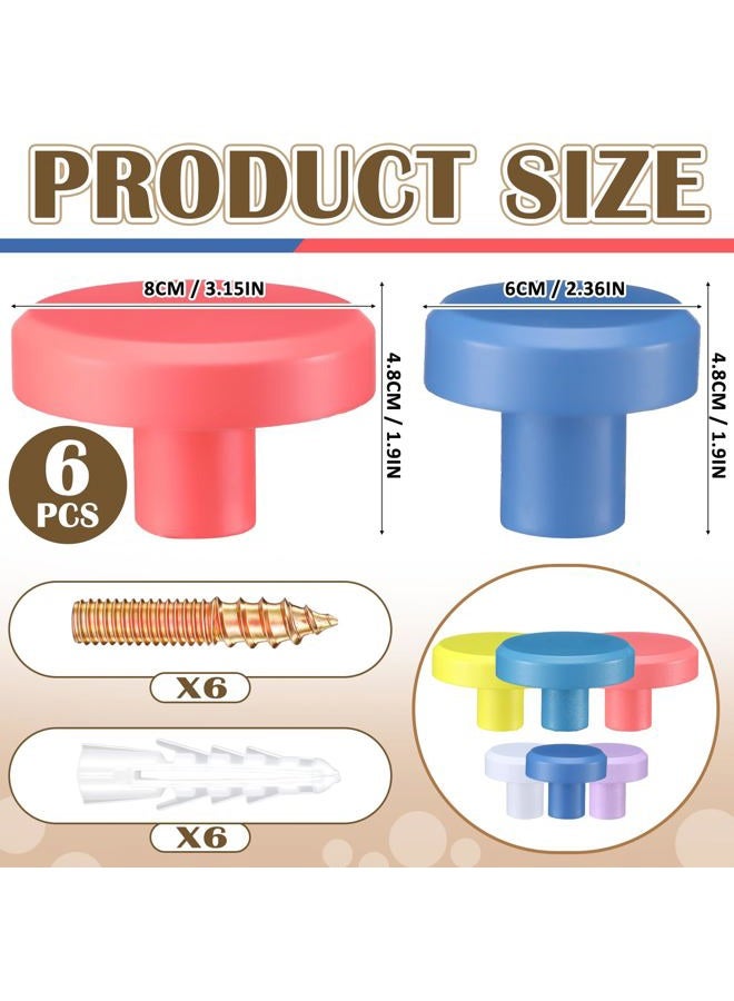 Otoolling 6 Pack Cute Wall Coat Hooks Colorful Wood Adhesive Coat Hanger Nordic Decorative Hooks for Classroom Bedroom Nursery Key Hat Hanging Rack(Pastel,Round) - Image 3
