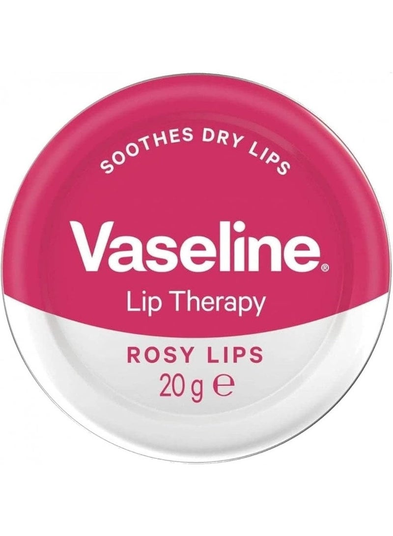 فازلين مرطب ومعالج الشفاه فازلين (Vaseline) روزي ليبس بزيت الورد واللوز – وزن 20 جرام – مع عامل حماية SPF 15 – لون وردي - Image 1