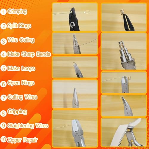 Giwaelro Jewelry Pliers Set, 10 PCS Professional Pliers for Jewelry Making, Repair and Wire Wrapping - Image 4