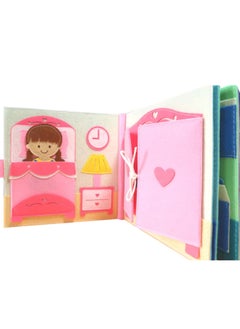 Generic Baby Cloth Book Early Education Toy Quiet Tear-Resistant 3D Montessori Cognitive Learning Plush Material Intelligent Development-Color:Pink House-Specifications:20*20cm  - Image 3