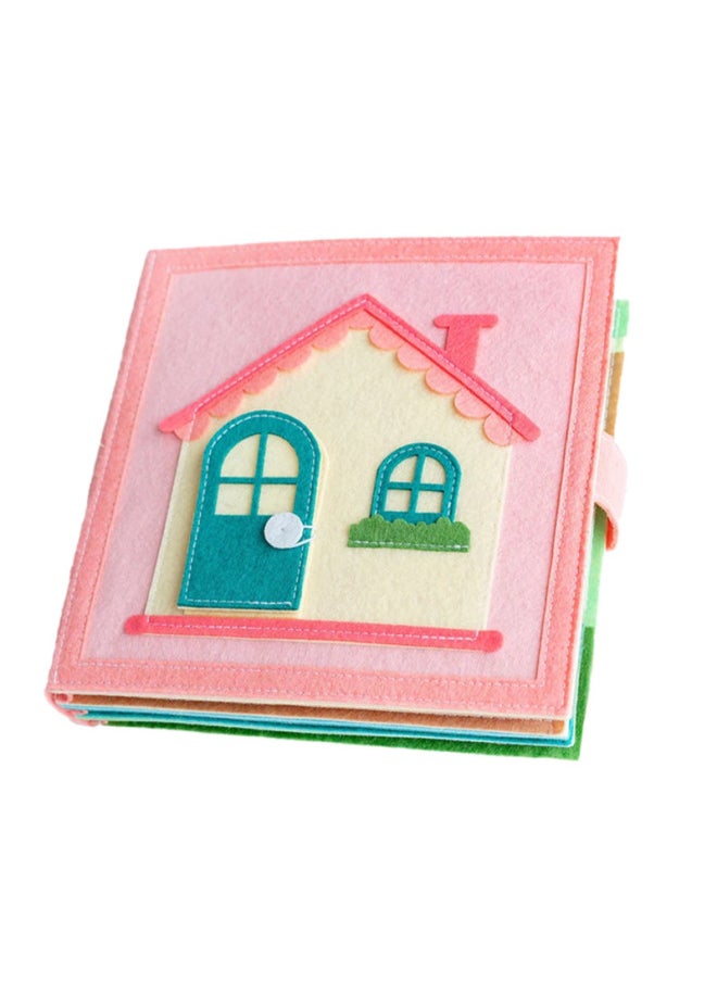 null - Baby Cloth Book Early Education Toy Quiet Tear-Resistant 3D Montessori Cognitive Learning Plush Material Intelligent Development-Color:Pink House-Specifications:20*20cm - Image 1