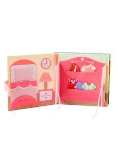 Generic Baby Cloth Book Early Education Toy Quiet Tear-Resistant 3D Montessori Cognitive Learning Plush Material Intelligent Development-Color:Pink House-Specifications:20*20cm  - Image 4