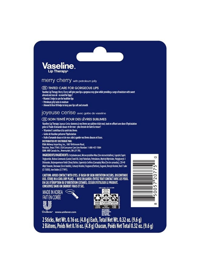Vaseline Lip Therapy Stick Twin Pack - Merry Cherry Holiday Limited Edition (2-Pack) - Image 2
