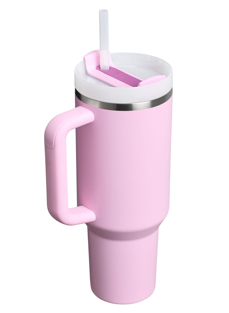 كوب Quencher H2.0 FlowState المصنوع من الفولاذ المقاوم للصدأ والمعزول بالفراغ مع غطاء وقشة للماء والشاي المثلج أو القهوة والعصائر وغيرها، سعة 40 أونصة - Image 2