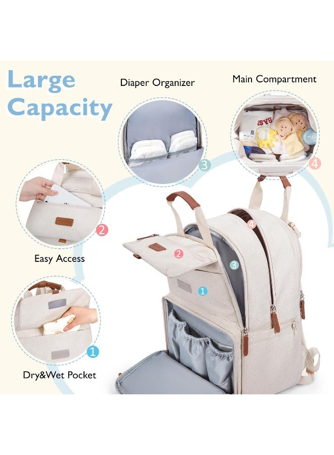 mommore Diaper Bag Backpack, Extra Large Diaper Bag for 2 Kids/Twins with Changing Pad for Travel Outdoors - Image 3