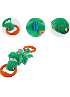 GIGWI GiGwi Iron Grip Alligator Plush Tug of War Dog Toy with TPR Handle, Tug of War Interactive Game  - Image 2