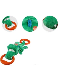 GIGWI GiGwi Iron Grip Alligator Plush Tug of War Dog Toy with TPR Handle, Tug of War Interactive Game  - Image 4