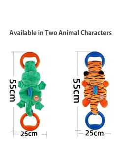 GIGWI GiGwi Iron Grip Alligator Plush Tug of War Dog Toy with TPR Handle, Tug of War Interactive Game  - Image 5