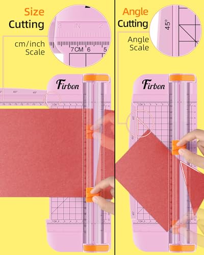 Firbon Pink A5 Paper Cutter, Straight Small Paper Trimmer with Side Ruler for Scrapbooking Craft, Paper, Coupon, Label, Cardstock - Image 3