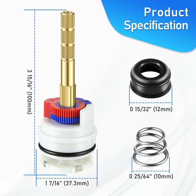 Dreyoo Round Stem Washerless Cartridge Compatible with Danze DA603567, Shower Cartridge Compatible with Glacier Bay and Pegasus Single Handle Tub/Shower Faucets with Temperature Limit Stops - Image 2