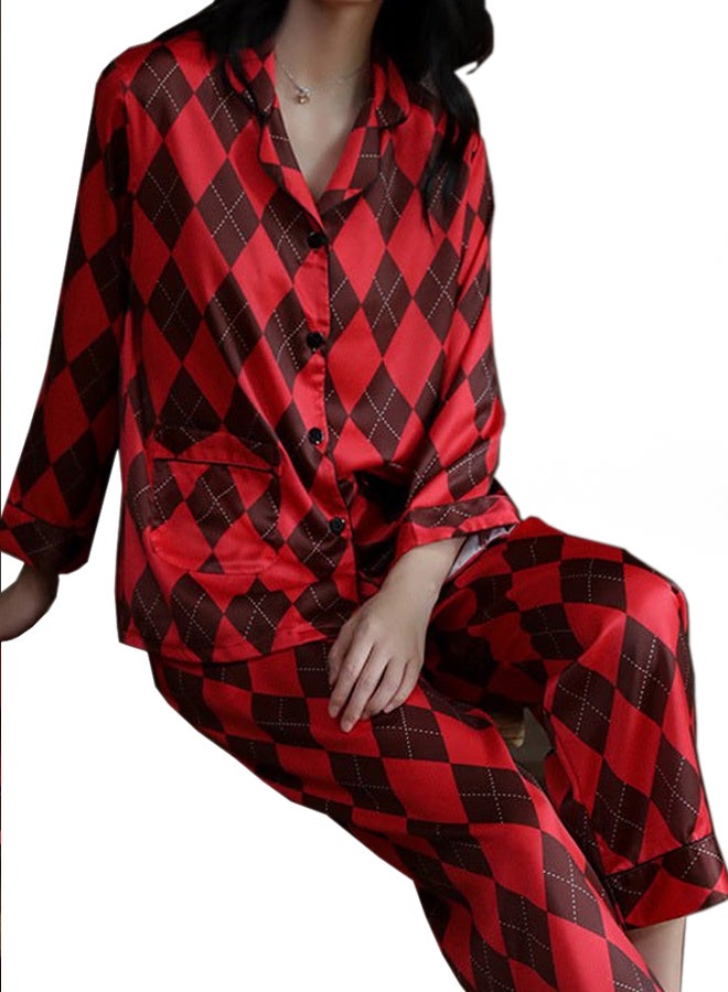MARGOUN Women's Pajamas Sets Sleepwear Long Sleeve top and Bottom classic Check Red Plaid PJs Sets - Image 5