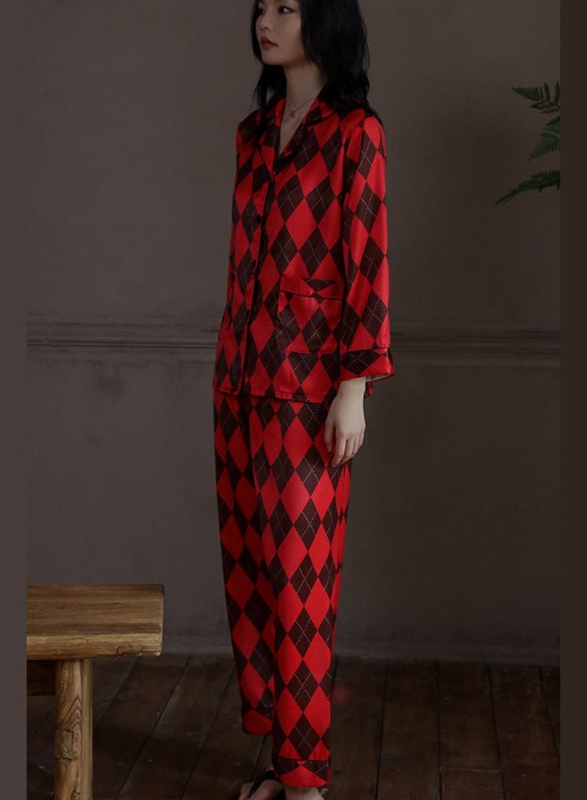 MARGOUN Women's Pajamas Sets Sleepwear Long Sleeve top and Bottom classic Check Red Plaid PJs Sets - Image 3