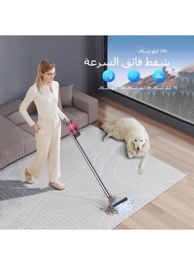نيوب مكنسة كهربائية لاسلكية للاستخدام المنزلي، مكنسة يدوية خفيفة الوزن قابلة لإعادة الشحن مزودة بقوة شفط عالية لإزالة شعر الحيوانات الأليفة، والسجاد، والأرضيات الصلبة - Image 3