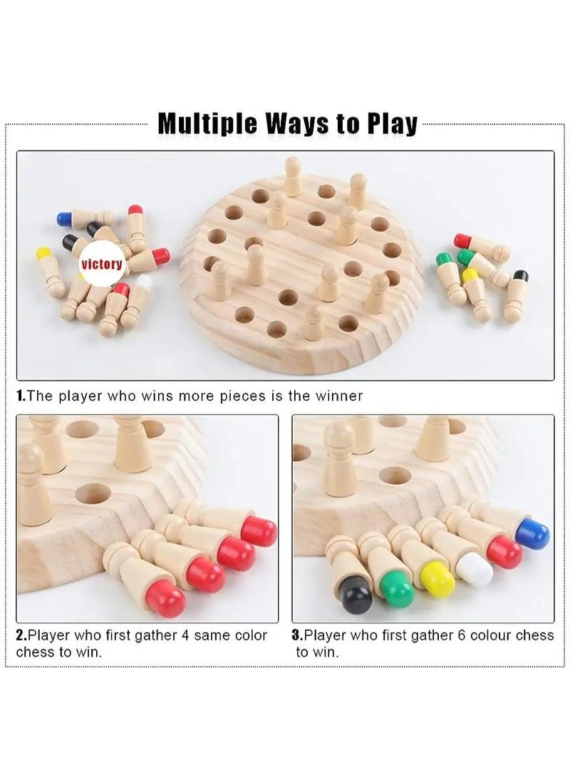 Wooden Memory Match Stick Puzzle Board Game Montessori Learning Toy for Children Cognitive Skills Development - Image 4