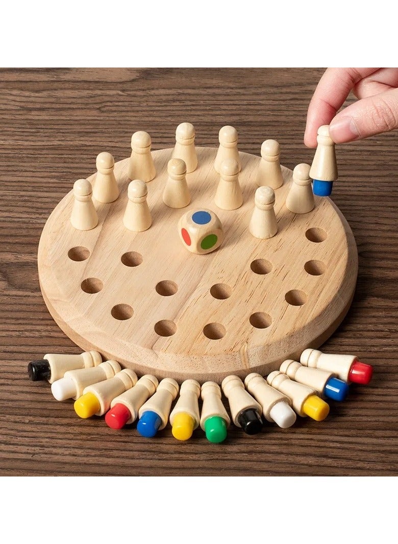 Wooden Memory Match Stick Puzzle Board Game Montessori Learning Toy for Children Cognitive Skills Development - Image 1