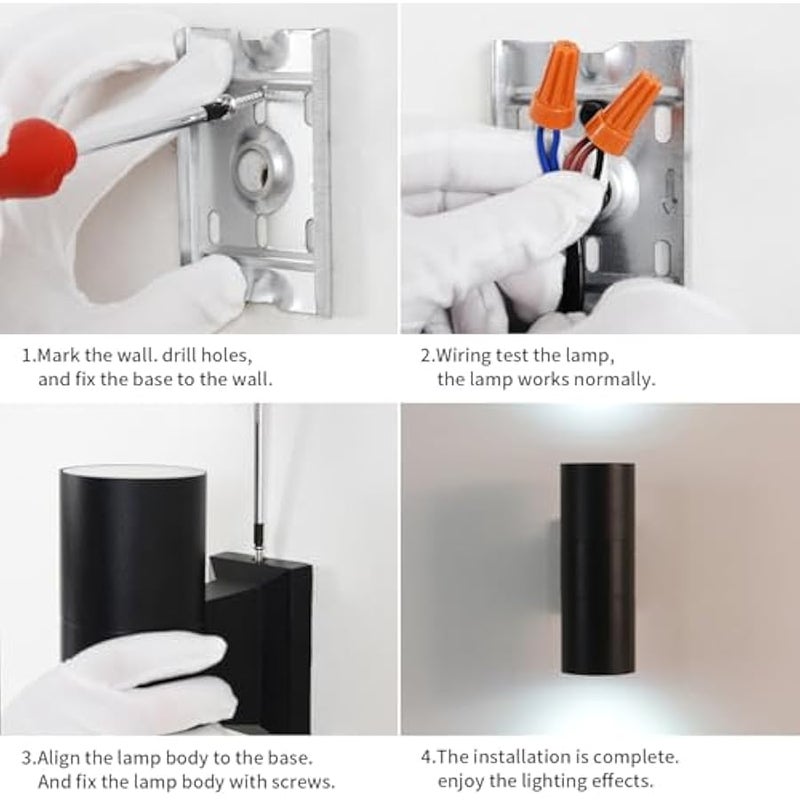 V.nice Outdoor Wall Light GU10 Up Down Light – IP65 Waterproof Exterior Sconce Lamp, 2 Sizes & 2 Colors, Aluminum Modern Wall Lamp for Porch, Patio, Doorway, Garden - Image 4