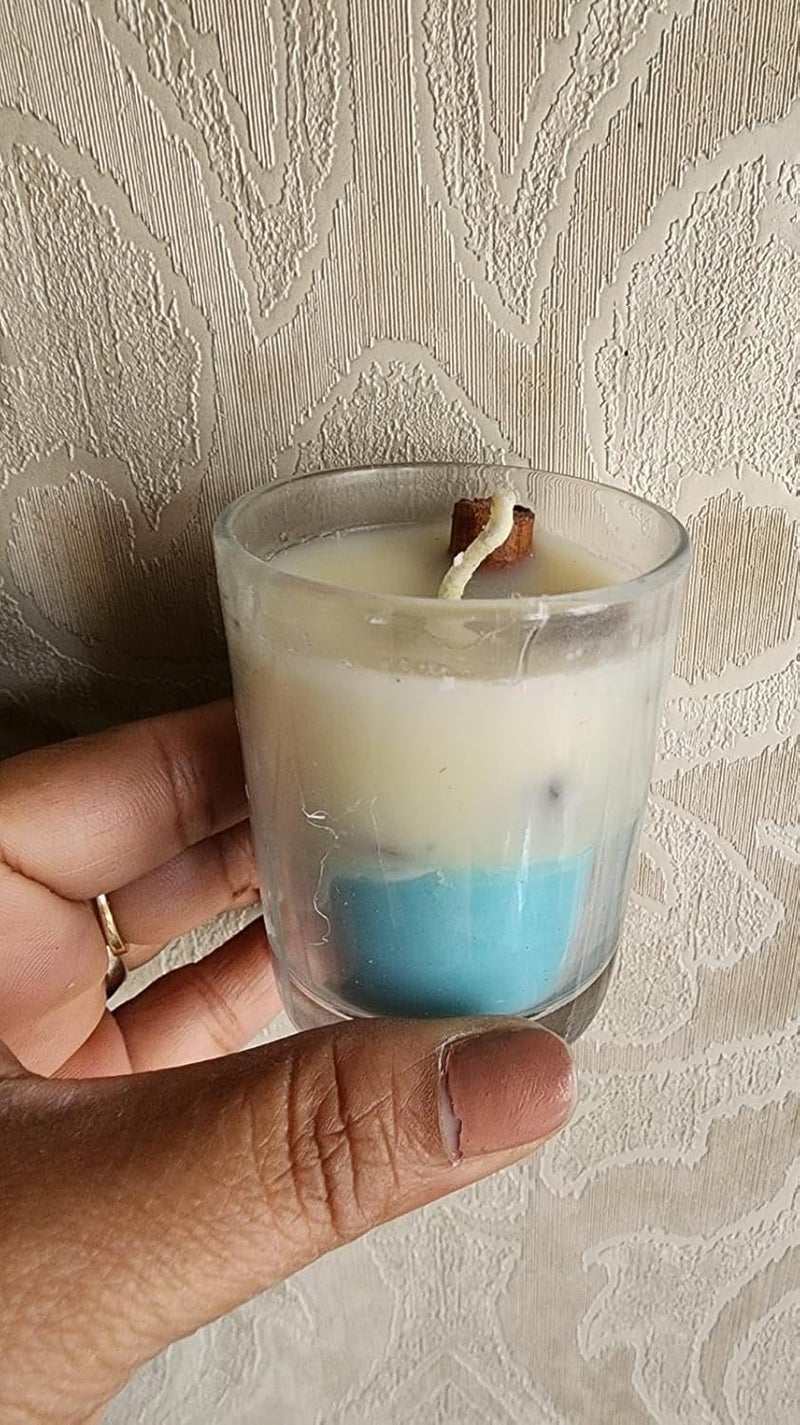 sciian SCIIAN Cinnamon Candle Scented Glass Jar Candles Candle for Home Decor Handmade Candles Special Gifting Candle Set Warm and Relaxing Fragrance for Home Candles for Diwali Pack of 6 