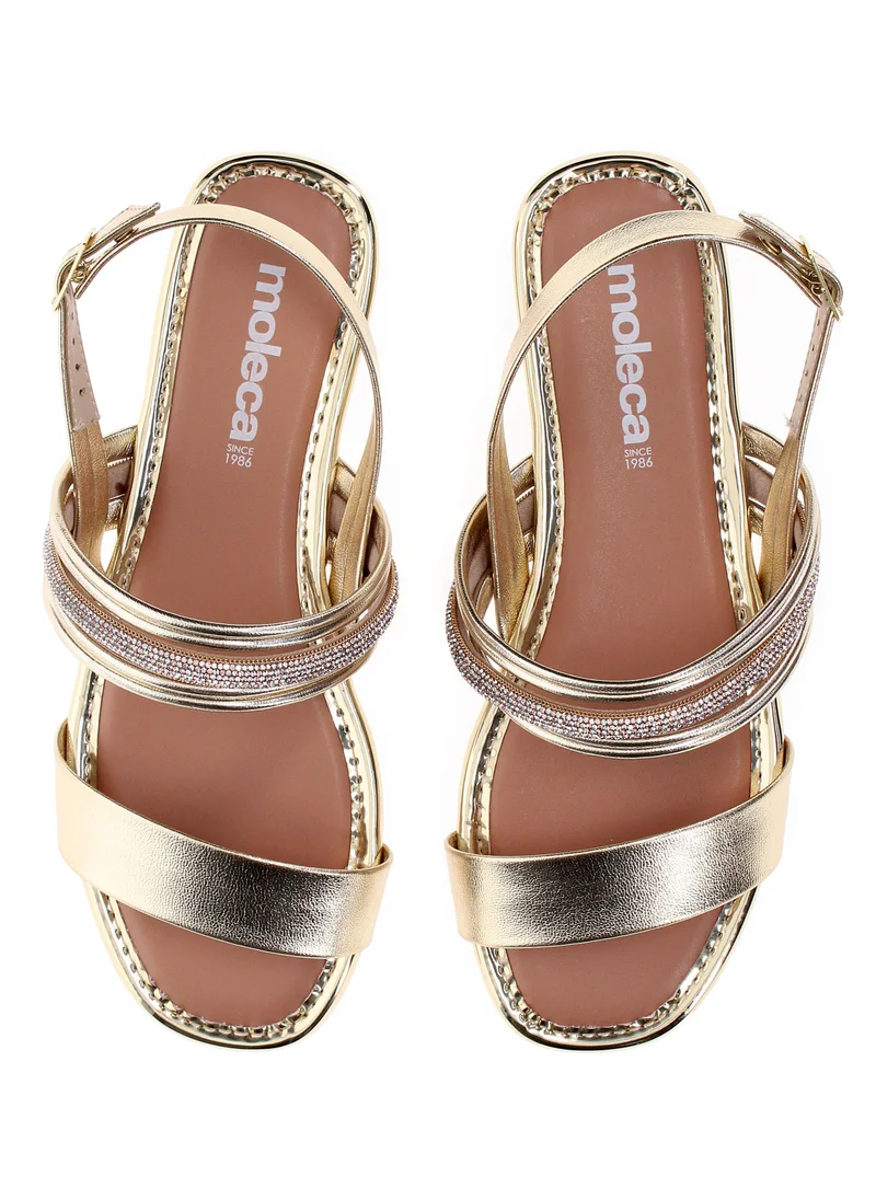 Moleca Gold Flat Sandals for Women – Stylish & Comfortable Everyday Wear for Women | Best Price UAE