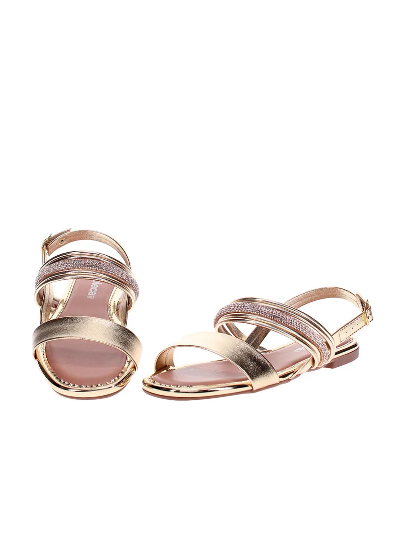Moleca Gold Flat Sandals for Women – Stylish & Comfortable Everyday Wear for Women | Best Price UAE