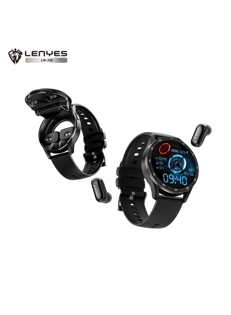 Lenyes Smart Watch With Wireless Earbuds  for Men/Women TWS Headset Watch 2-in-1 Bluetooth Call Heart rate monitor Oxygen IP67 Waterproof - Image 1