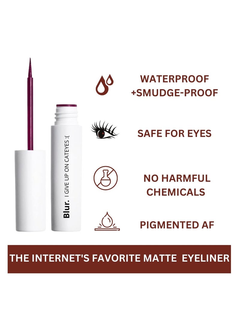 Blur Makeup Room Eyes  Matte Eyeliner  Long Lasting  Water Proof Smudge Proof Formula  5ml  Brown - Image 2