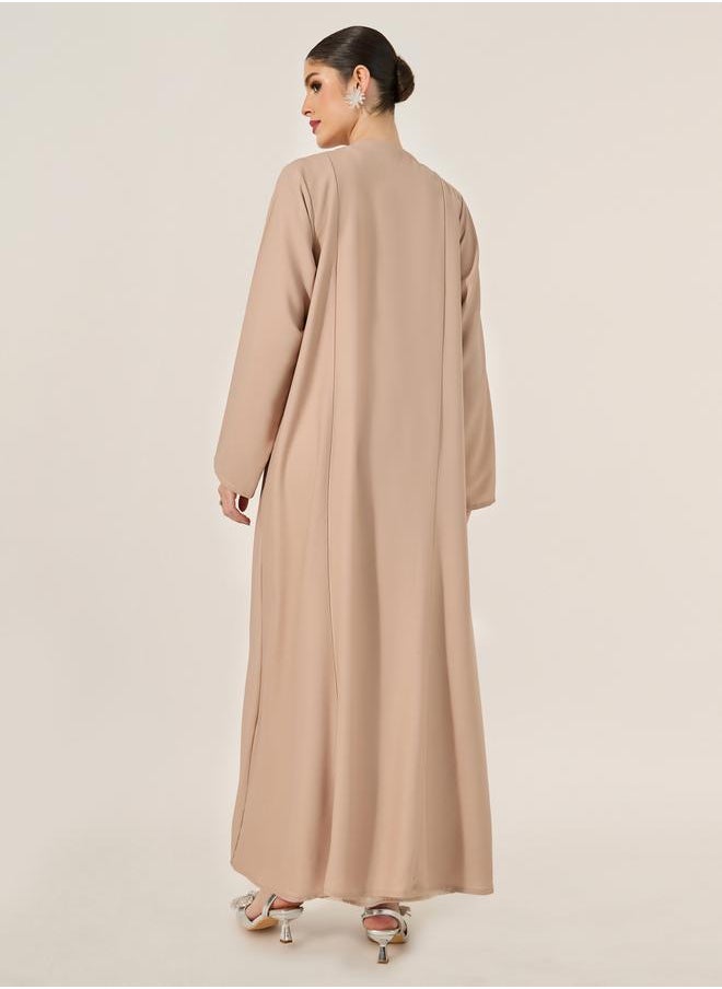 Styli - Embellished A-Line Open Abaya - Image 1