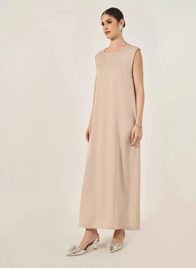 Styli Embellished A-Line Open Abaya