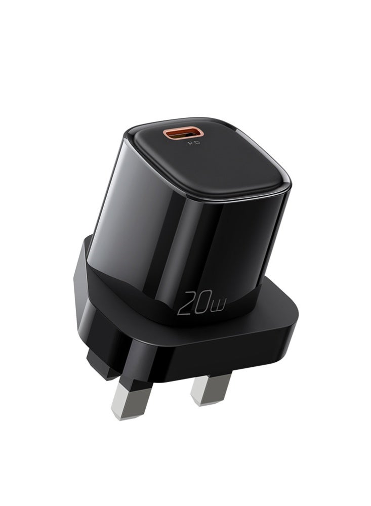 مكدودو شاحن Mcdodo CH-4011 بقدرة 20 واط USB-C PD شحن سريع قابس بريطاني (UK) لون أسود بمنفذ Type-C واحد - Image 1