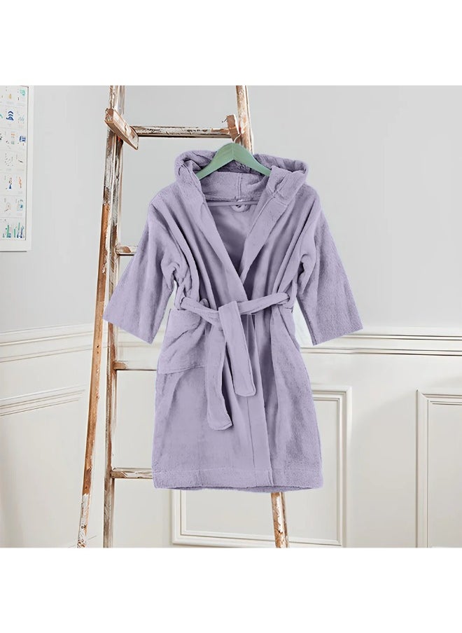 BYFT Daffodil (Lilac) Premium 6 Year Kids Hooded Bathrobe (108x104 Cm) Terry Cotton, Highly Absorbent and Quick dry, Hotel and Spa Quality Bathrobe for Boy and Girl-400 Gsm  - Image 2