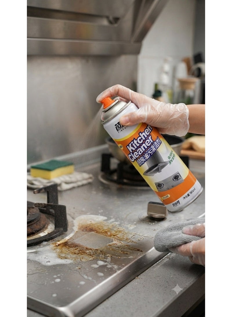 بخاخ منظف ومزيل دهون المطبخ القوي من ينرويكي (Yinruike Kitchen Cleaner) - 500 مل، تركيبة فعالة لإزالة الشحوم، قطعة واحدة - Image 2