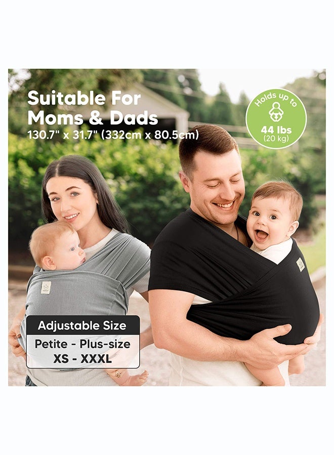 KeaBabies D-Lite Baby Wrap Carrier, Hands-Free Babywearing, Ergonomic, Graphite - Image 4